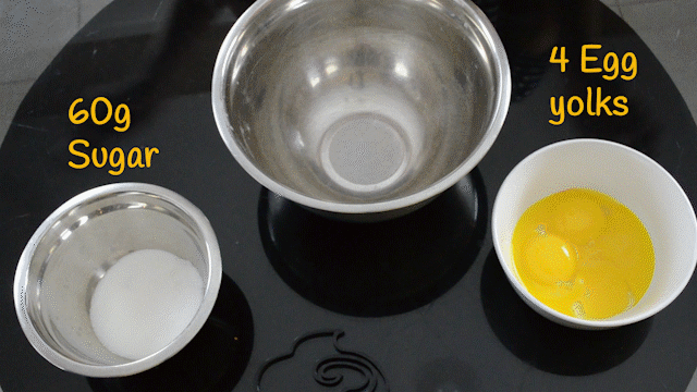 Whisking egg yolks with sugar