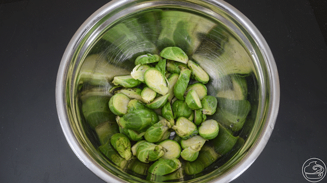 Seasoning raw Brussels Sprouts